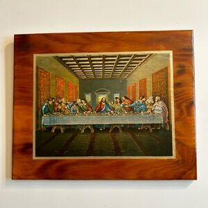 THE LAST SUPPER OF JESUS METALLIC WOODEN FRAME WALL DECOR